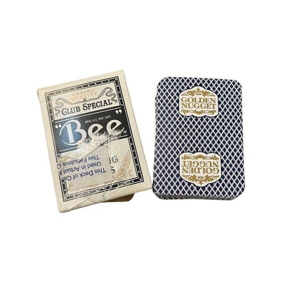 Vintage Used in Casino Play Golden Nugget Las Vegas Playing Cards Complete Bee - Picture 1 of 5